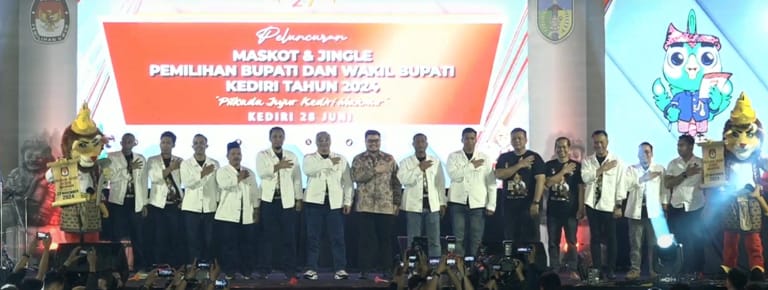 KPU Kabupaten Kediri Launching Maskot Dan Jingle Pemilukada Serentak&nbsp;2024