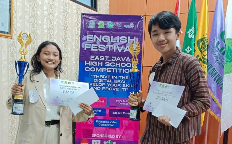 Dua Siswa SMK Negeri 2 Buduran Juara Lomba English Speech dan Story&nbsp;Telling