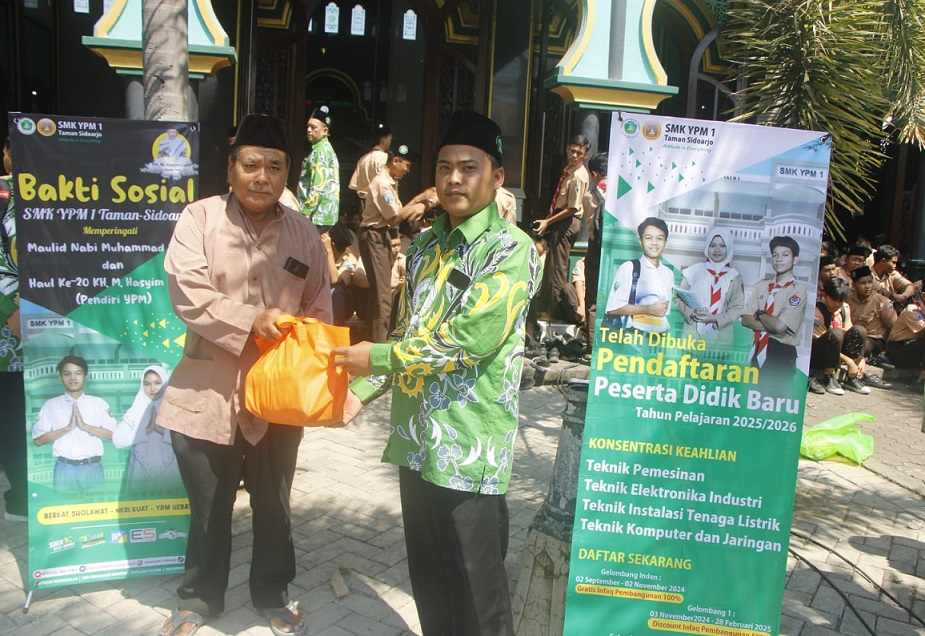 SMK YPM 1 Taman Peringati Maulid Nabi Dengan Bhakti Sosial dan Tausiyah Gus&nbsp;Mirza