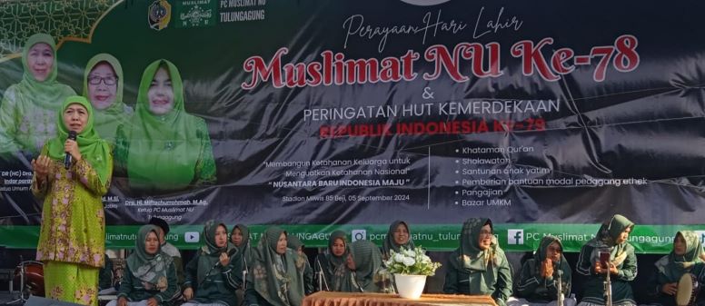 Momen HUT Muslimat NU dan Kemerdekaan RI, Khofifah Minta Dukungan Nyagub di Pilkada Jatim
